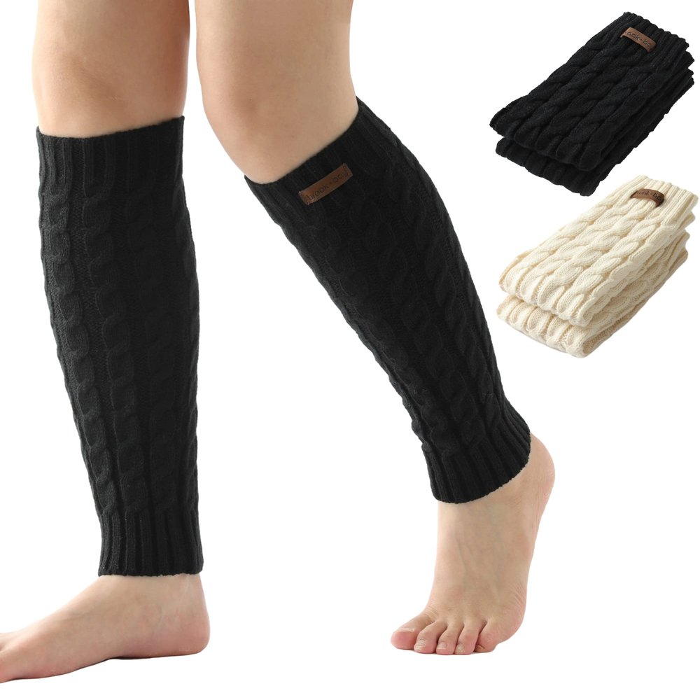 Brook + Bay Women's Leg Warmers - Legwarmers - Ballet Leg Warmers Women - Ankle Warmer - Cable Knit Legwarmer - Keep Your Calves Warm in Winter - Knitted Calf Warmer for Women Men