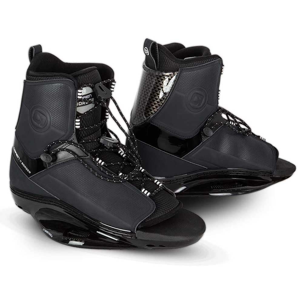 Obrien Border Open Toe Wakeboard Bindings - Black 10/14 US