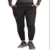Cherokee Women's Scrub Jogger Pants Modern Classic Fit Mid Rise Bottom with 5 Pockets, Elastic Knit Waistband - WW115P, L Petite, Black view 1
