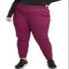 Cherokee Women's Scrub Jogger Pants Modern Classic Fit Mid Rise Bottom with 5 Pockets, Elastic Knit Waistband - WW115P, XS Petite, Wine view 1