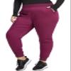 Cherokee Women's Scrub Jogger Pants Modern Classic Fit Mid Rise Bottom with 5 Pockets, Elastic Knit Waistband - WW115P, XS Petite, Wine view 2