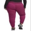 Cherokee Women's Scrub Jogger Pants Modern Classic Fit Mid Rise Bottom with 5 Pockets, Elastic Knit Waistband - WW115P, XS Petite, Wine view 4