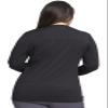 Cherokee Infinity Women Long Sleeve Underscrub Knit Tee with Round Neckline and Center Back Length: 25 1/2" CK782, XL, Black view 3
