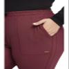 Cherokee Womens Mid Rise Tapered Leg Drawstring Scrub Pants 5 Pocket 360 Stretch Moisture Wicking Easy Care Plus Size - CK095, 3XL, Cabernet view 2