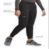 Cherokee Women's Scrub Jogger Pants Modern Classic Fit Mid Rise Bottom with 5 Pockets, Elastic Knit Waistband Plus Size - WW115, 2XL, Black view 3