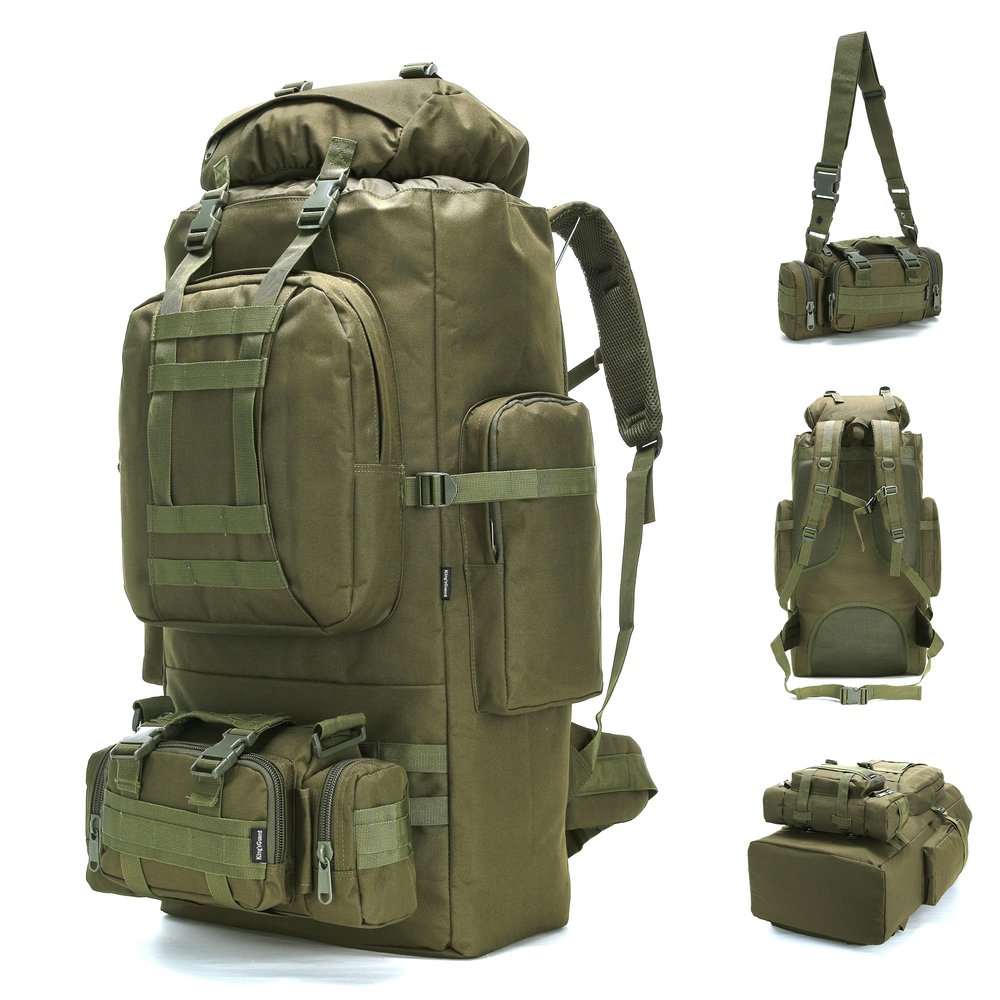 King'sGuard 100L Camping Hiking Backpack Molle Rucksack Military Camping Backpacking Daypack