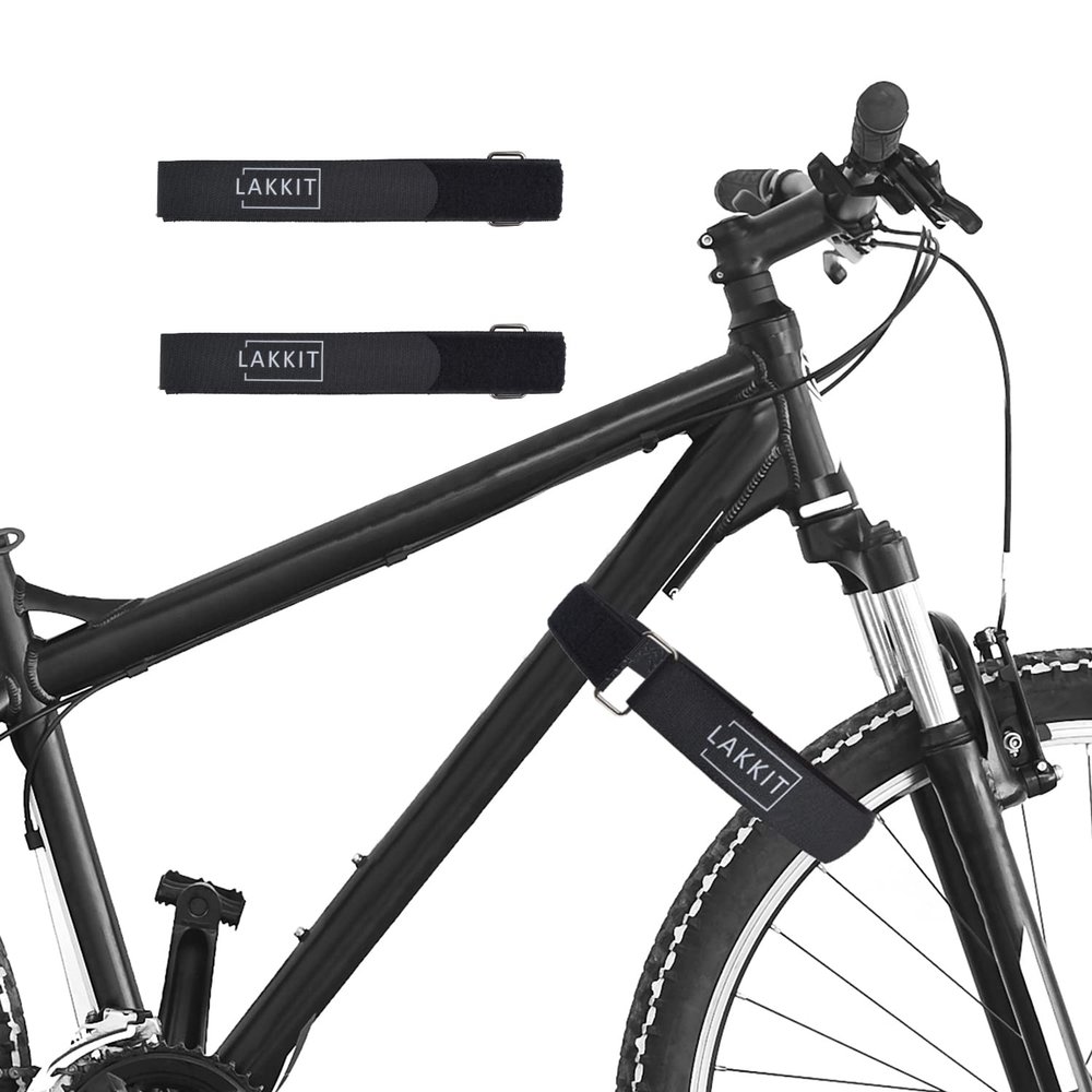LAKKIT Bike Rack Straps Adjustable Straps 1 inch Wide with Innovative Wavy Gel Bike Wheel Stabilizer Strap Bicycle Rack Tie Down Straps 29.5 inch Length 2Pcs