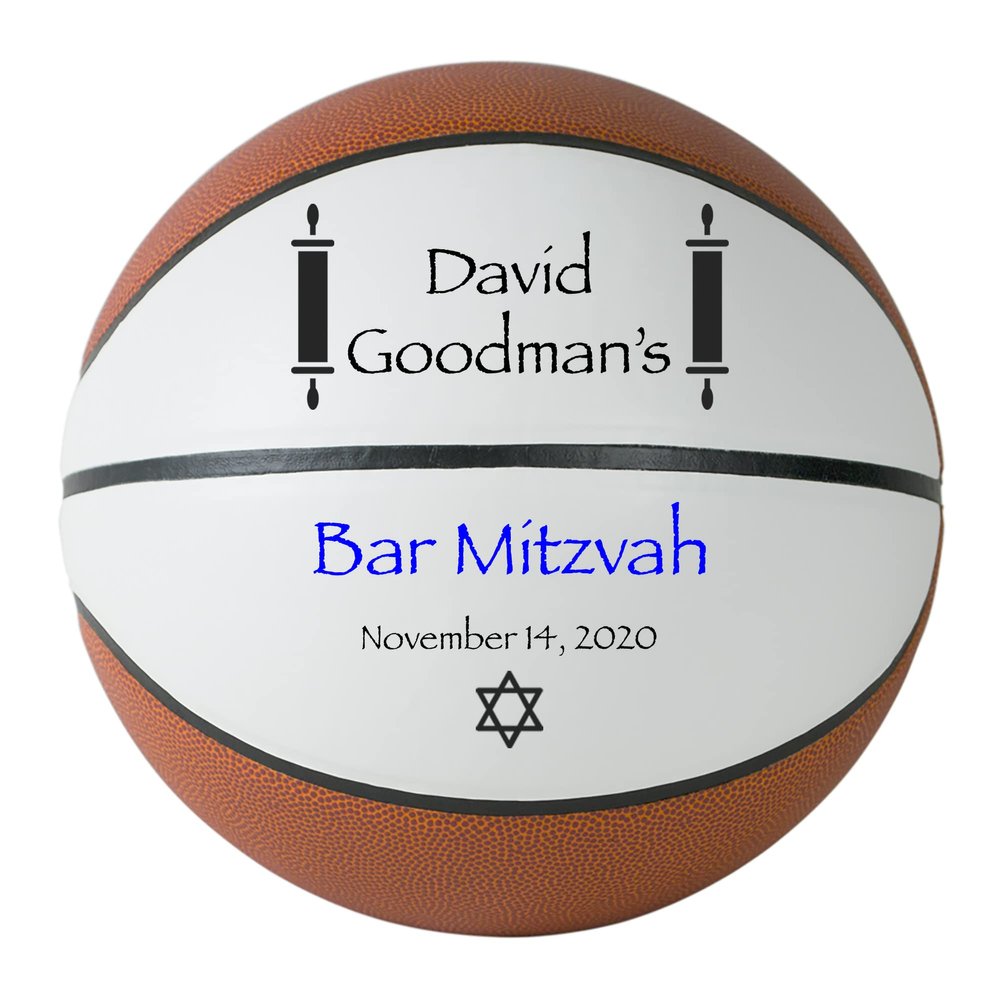 Bar Mitzvah, Bat Mitzvah Personalized Basketball, Bar Bat Mitzvah Keepsake (Bar Mitzvah Basketball, Full Regulation Basketball) (Bar Mitzvah Basketball)