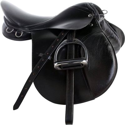 MAHIRA Enterprises Genuine Leather 1213 14 15 16 17 18 English All Purpose Horse Leather Saddle TACK Matching Stirrup Leathers Saddle from Kanpur (18" Seat)