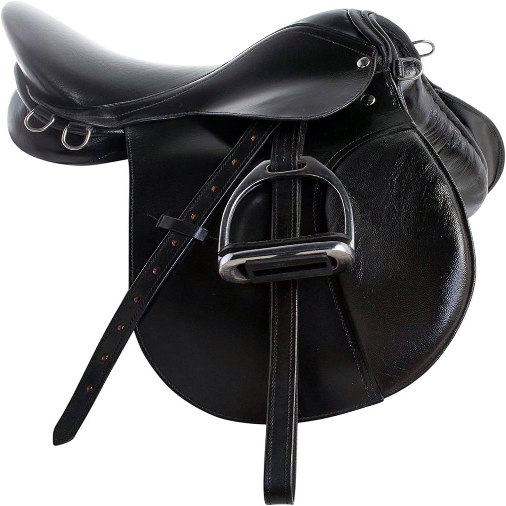 MAHIRA Enterprises Genuine Leather 1213 14 15 16 17 18 English All Purpose Horse Leather Saddle TACK Matching Stirrup Leathers Saddle from Kanpur (18" Seat)