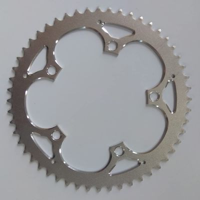 MYEEI Road Bicycle Chainwheel Road Bike Chain Ring 130 BCD 38-42T 44-53T Folding Bicycle Chainring Parts Crankset 7-11 Speed Aluminum Alloy Silver (Color : 53T)