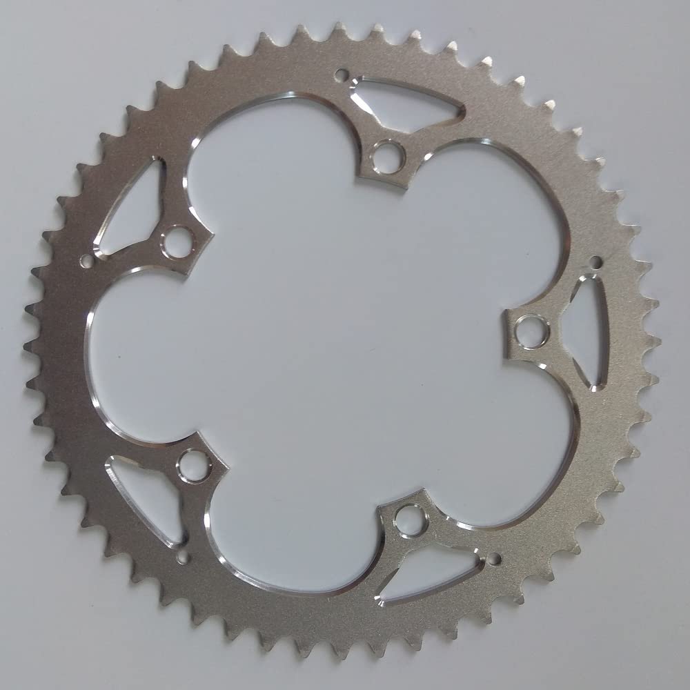 MYEEI Road Bicycle Chainwheel Road Bike Chain Ring 130 BCD 38-42T 44-53T Folding Bicycle Chainring Parts Crankset 7-11 Speed Aluminum Alloy Silver (Color : 53T)