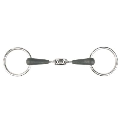 HORZE Oval Link Loose Ring Snaffle Bit, 4 1/2, Black