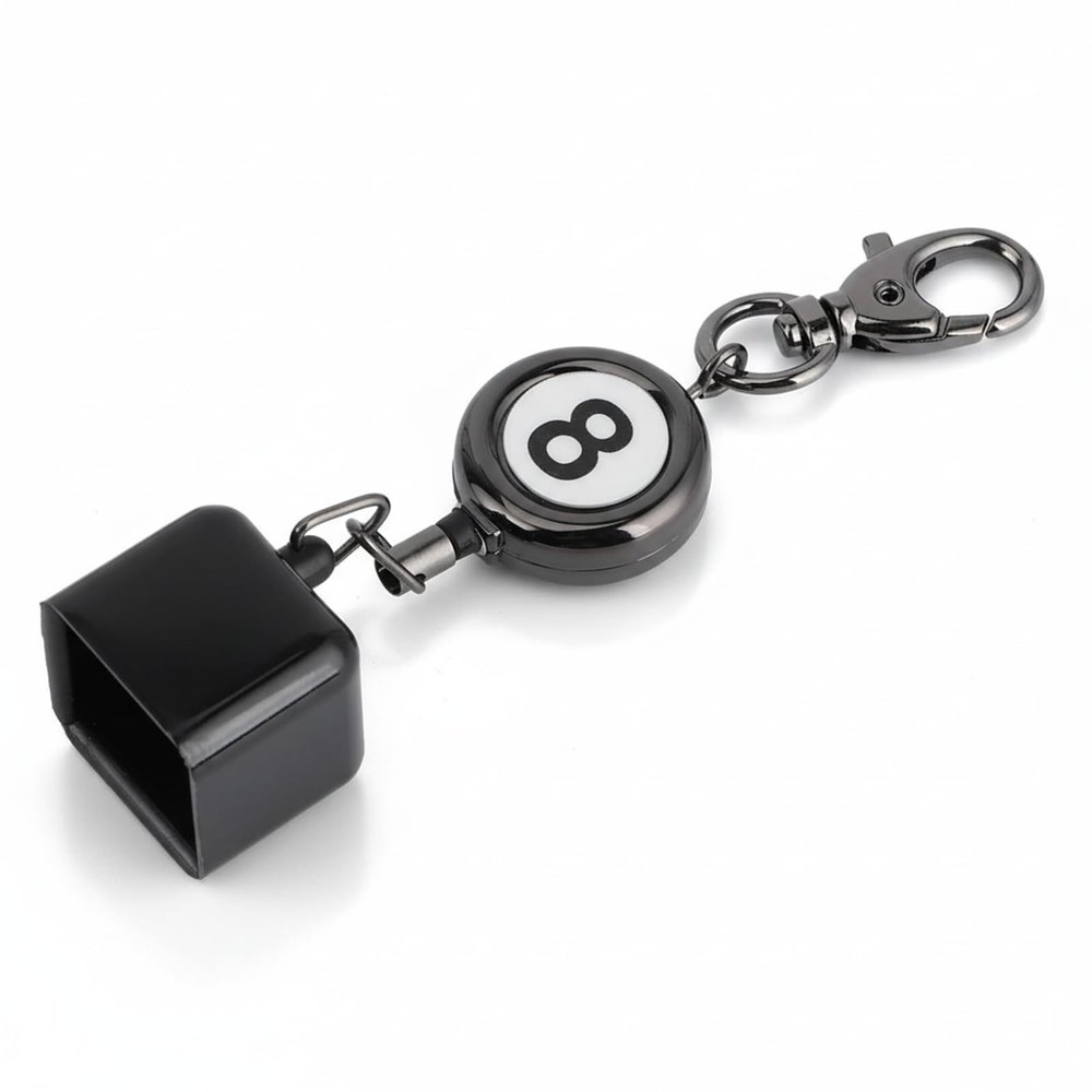 VBESTLIFE Billiard Chalk Holder Retractable Belt Clip On, Telescopic Chalk Caddy with Aluminum Build for Pool Players and Billiards Enthusiasts