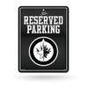 Rico Industries NHL Hockey Winnipeg Jets Metal Parking Sign 8.5" x 11" Carbon Fiber Metal Parking Sign - Great for Man Cave, Bed Room, Office, Home Dcor view 1