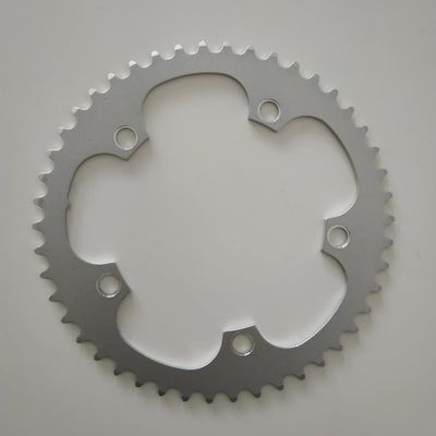 MYEEI Road Bicycle Chainwheel Road Bike Chain Ring 130 BCD 38-42T 44-53T Folding Bicycle Chainring Parts Crankset 7-11 Speed Aluminum Alloy Silver (Color : 46T)