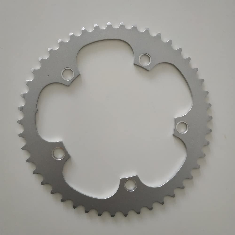 MYEEI Road Bicycle Chainwheel Road Bike Chain Ring 130 BCD 38-42T 44-53T Folding Bicycle Chainring Parts Crankset 7-11 Speed Aluminum Alloy Silver (Color : 46T)