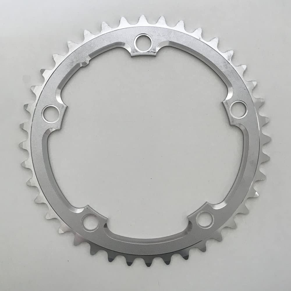 MYEEI Road Bicycle Chainwheel Road Bike Chain Ring 130 BCD 38-42T 44-53T Folding Bicycle Chainring Parts Crankset 7-11 Speed Aluminum Alloy Silver (Color : 39T)