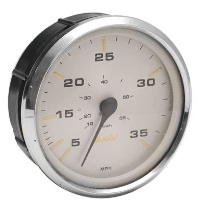 Faria Boat Speedometer Gauge SE8057A | Kronos Silver 35 MPH 4 1/4 Inch
