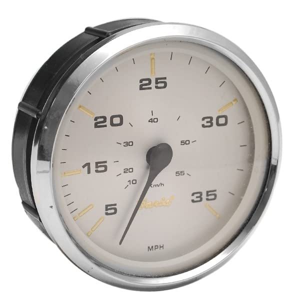 Faria Boat Speedometer Gauge SE8057A | Kronos Silver 35 MPH 4 1/4 Inch