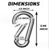 Carabiner Clip 5 Pack - Multipurpose Heavy Duty Carabiner - Carabeaner for Keys - Snap Hooks - Keychain Clips view 2