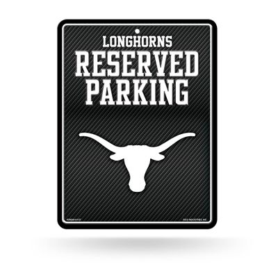 Rico Industries NCAA Texas Longhorns Carbon Fiber 8.5" x 11" Carbon Fiber Metal Parking Sign - Great for Man Cave, Bed Room, Office, Home Dcor