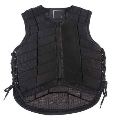 AUHX Equestrian Protective Black Vest Protector, One Piece Armor Lightweight Horse Riding Vest Curved Outline Design for Unisex for Adults Boys Girls Children(M)