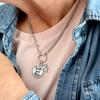 From the Heart West Virginia Mountaineers Gold and Blue Twist and Shout Silver Necklace Jewelry WVU view 2