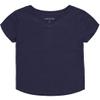 Nautica Girls' Short Sleeve V-Neck T-Shirt, Solid Cotton Blend Tee with Tagless Interior, Peacoat, 6X view 1