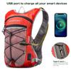 Timo Sports Light Hydration Pack with 2L Water Bladder/Hydration Reservoir, Outdoor Daypack for Cycling, Hiking, Running, Climbing, Hunting (red with USB) view 4