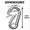 Carabiner Clip 5 Pack - Multipurpose Heavy Duty Carabiner - Carabeaner for Keys - Snap Hooks - Keychain Clips view 2