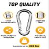 Carabiner Clip 5 Pack - Multipurpose Heavy Duty Carabiner - Carabeaner for Keys - Snap Hooks - Keychain Clips view 3