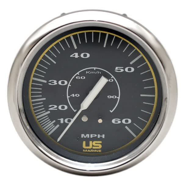 Faria Boat Speedometer Gauge SE9567A | US Marine 3 1/4 Inch Black