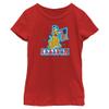 Disney Classic Mickey Pluto Freedom Badge Girls Short Sleeve Tee Shirt Red view 1