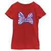 Disney girls Disney Minnie Mouse Americana Bow Short Sleeve Tee T Shirt, Red, X-Small US view 1
