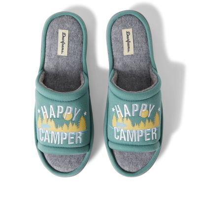 Dearfoams Men's Matching Family Indoor/Outdoor Summer Camping Slide Slipper, Green, X-Large