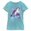 Hasbro Girls Classic My Little Pony Pony Independence Short Sleeve Tee T Shirt, Tahiti Blue, Medium US view 1
