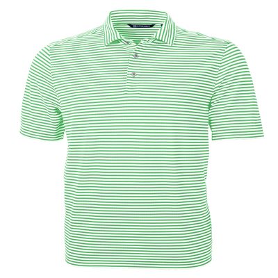 Cutter & Buck Virtue Eco Pique Stripe Recycled Mens Polo, X-Large, Kelly Green