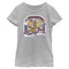 Scooby-Doo Stars and Stripes Girls Short Sleeve Tee Shirt, Athletic Heather, Small view 1