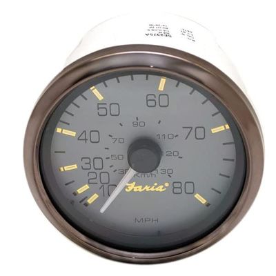 Faria Boat Speedometer SE9375A | Signature Pewter 80 MPH 3 1/4 Inch