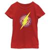 DC Comics Flash Star Logo Lab Girls Short Sleeve Tee Shirt, Red, X-Small view 1