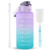 Mint Berry Half Gallon Water Bottle With Time Marker - 64 oz With Straw - Big Large Bottle (Purple Mint Blue Gradient) view 1