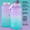 Mint Berry Half Gallon Water Bottle With Time Marker - 64 oz With Straw - Big Large Bottle (Purple Mint Blue Gradient) view 2