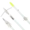 AMEYXGS 3/6pcs Archery Bowfishing Arrows Luminous or White Fiberglass Arrow Shaft with Broadheads and Safty Slides for Compound Bow and Recurve Bow Fishing Huntings (3 pcs, White, Short broadheads) view 1