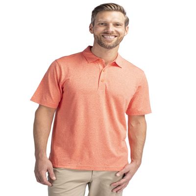 Cutter & Buck Forge Heathered Stretch Mens Polo, X-Large, College Orange Heather