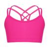 Moggemol Kids Girls Basic Sports Bra Sleeveless Crisscross Keyhole Back Crop Top for Dance/Yoga/Running Red 14 view 1