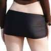 Loloda Women's Shiny Oil Bodycon Pencil Micro Short Mini Skirt Night Clubwear Beachwear Black One Size view 1