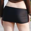 Loloda Women's Shiny Oil Bodycon Pencil Micro Short Mini Skirt Night Clubwear Beachwear Black One Size view 3