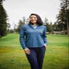 Cutter & Buck Traverse Camo Print Stretch Quarter Zip Womens Pullover, XX-Large, Navy Blue view 3