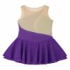 Daenrui Kids Girls Ice Figure Skating Dress Leotard Sparkle Rhinestone Sleeveless Mesh Splice Tutu Skirts Dancewear Purple 10 Years view 4